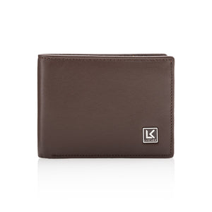 Full grain leather wallet in brown - 6 card slots