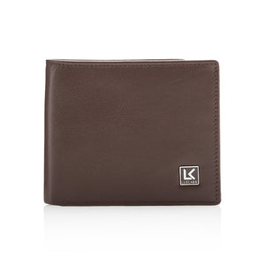 Full grain leather wallet in brown - 8 card slot