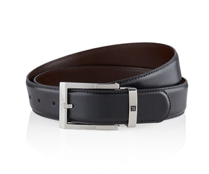 LUXCAER LC Italian leather dress belt in black